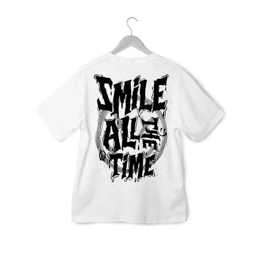 "Smile All The Time" Baskılı %100 Pamuk Tişört | Pozitif Enerjinizi Yansıtın!